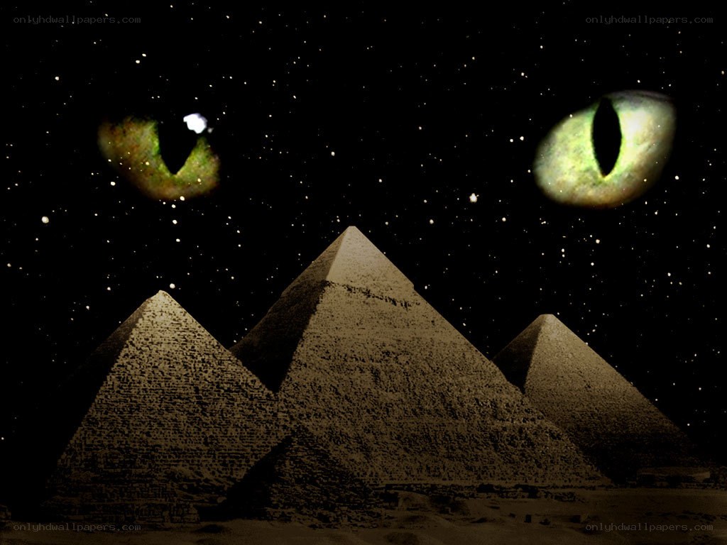 Pyramids under cat eyes