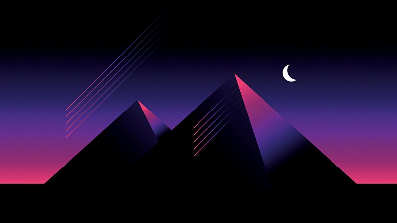 Pyramids under Moon — Purple