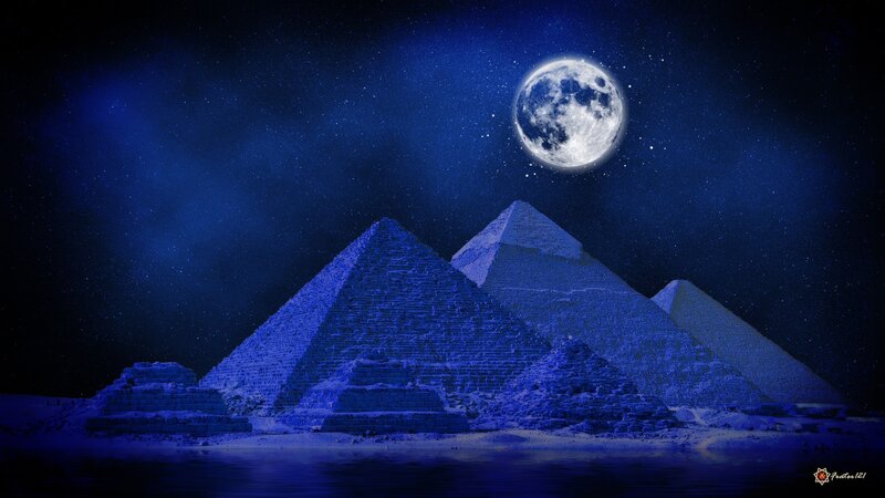 Pyramids under Moonlight
