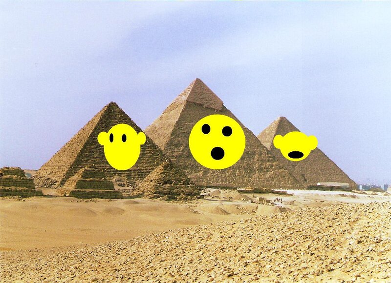 Pyramids with emoji faces