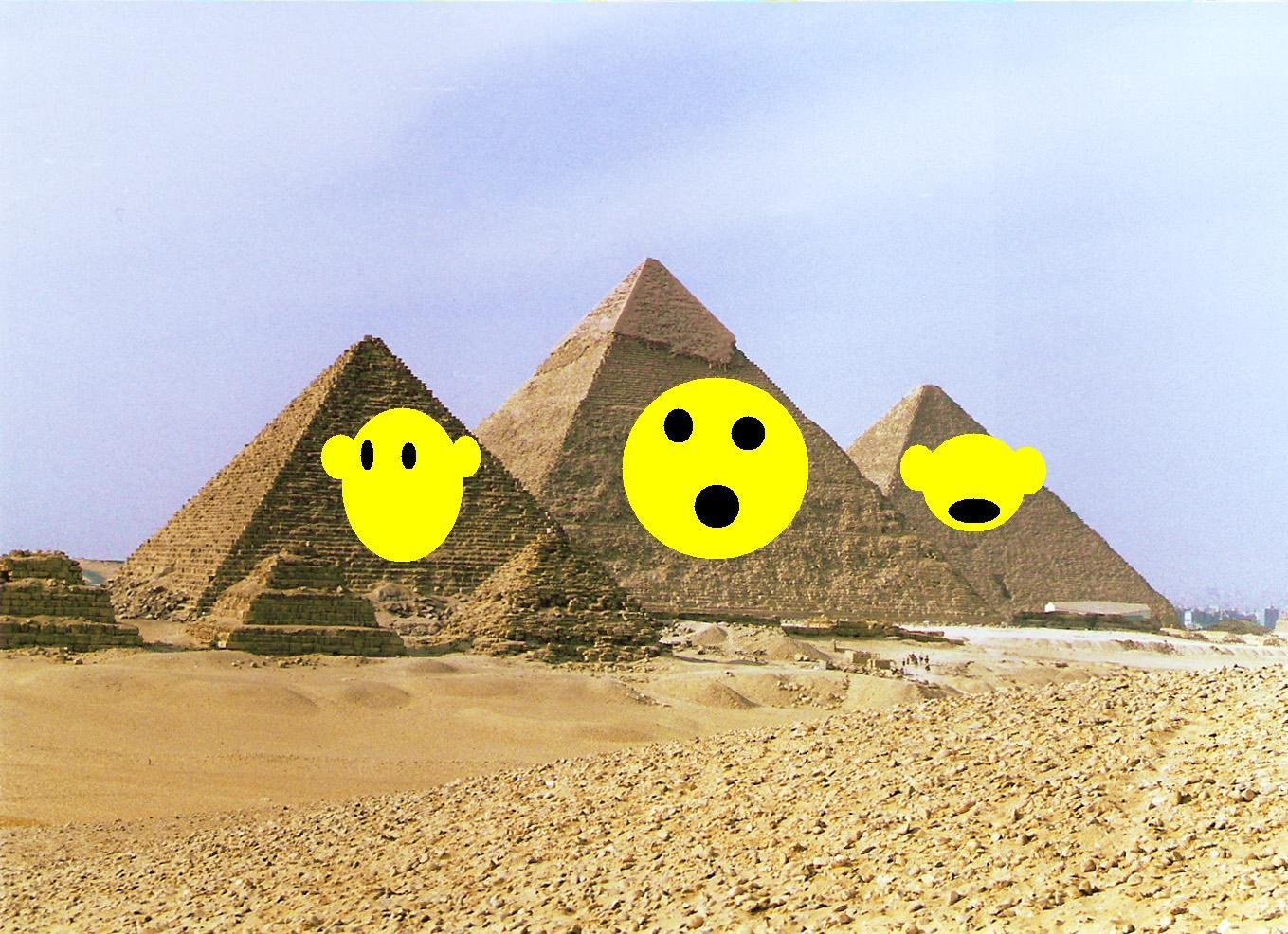 Pyramids with emoji faces