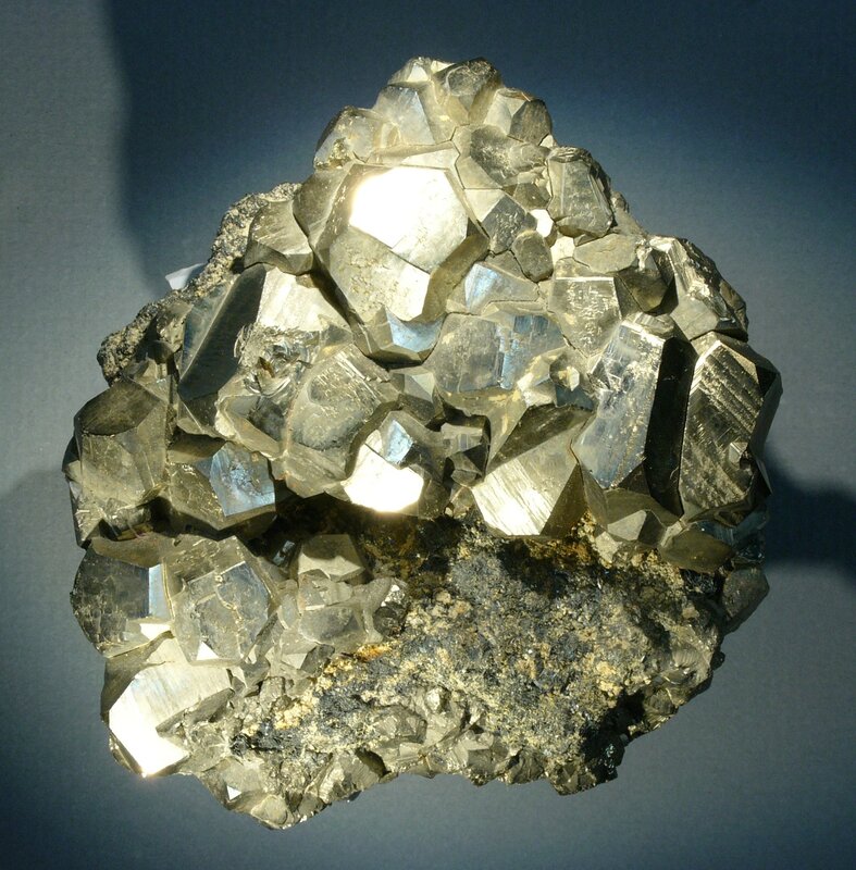 Pyrite Mineral Cluster — Gray, Dramatic