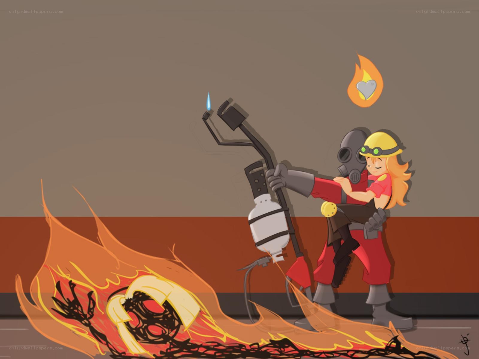 Pyro hugging teammate