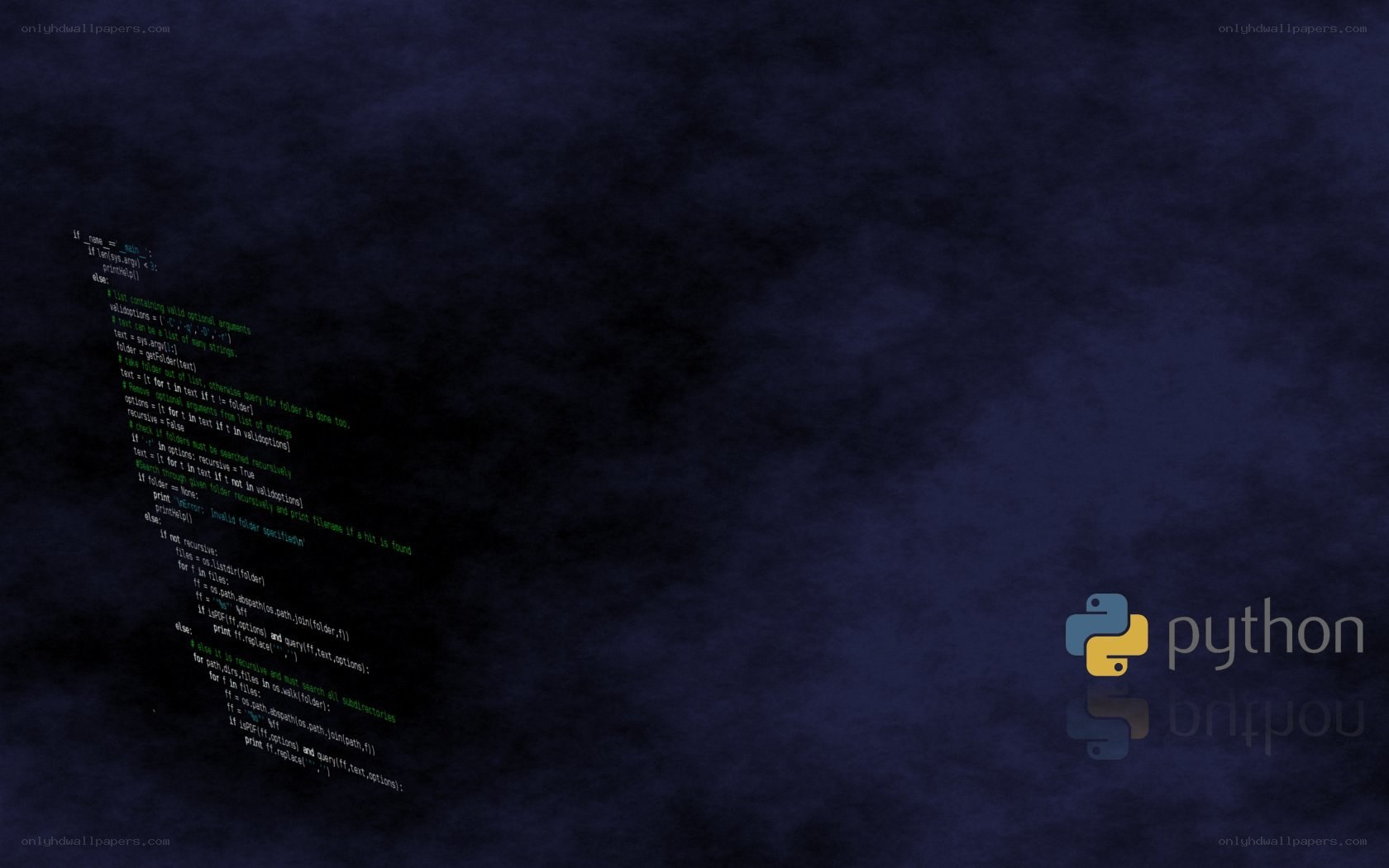 Python code on dark background