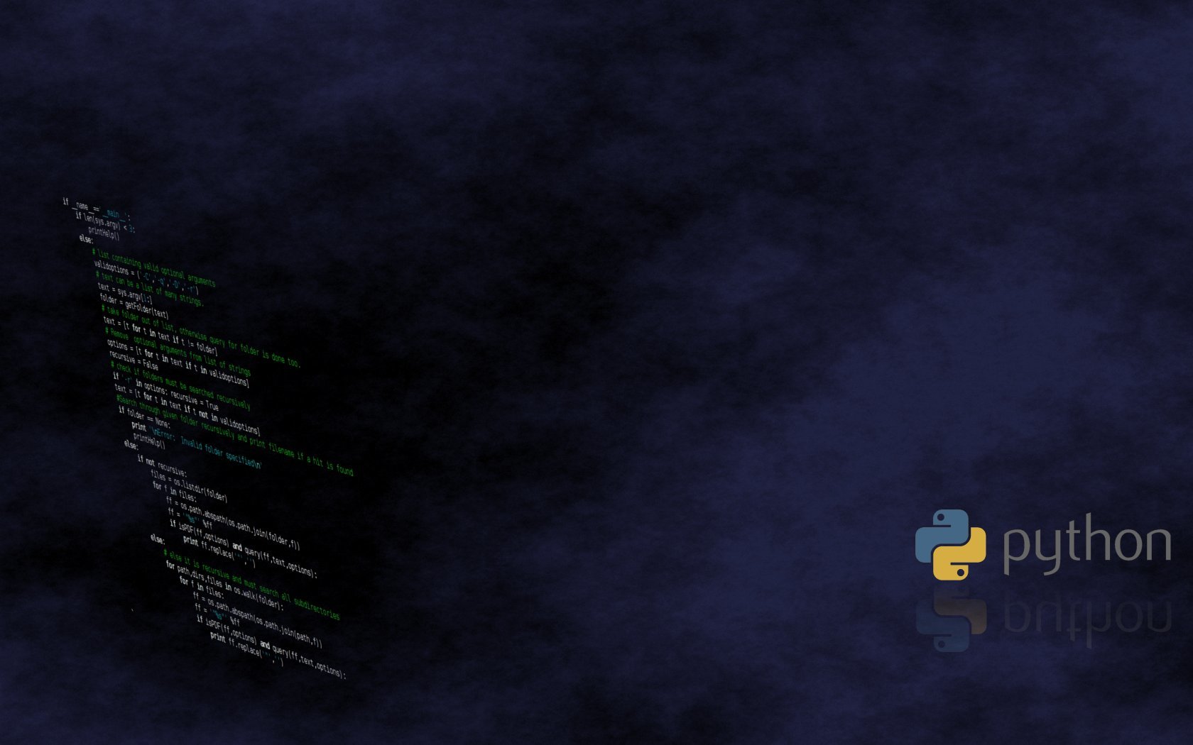 Python code on dark background
