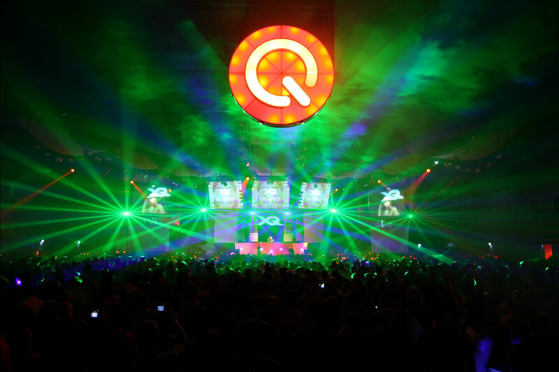 Q-dance event with laser lights