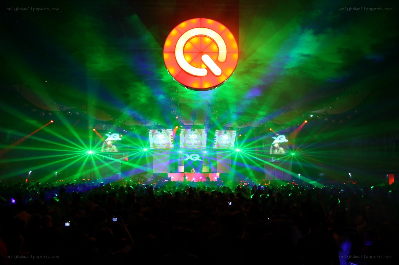 Q-dance event with laser lights
