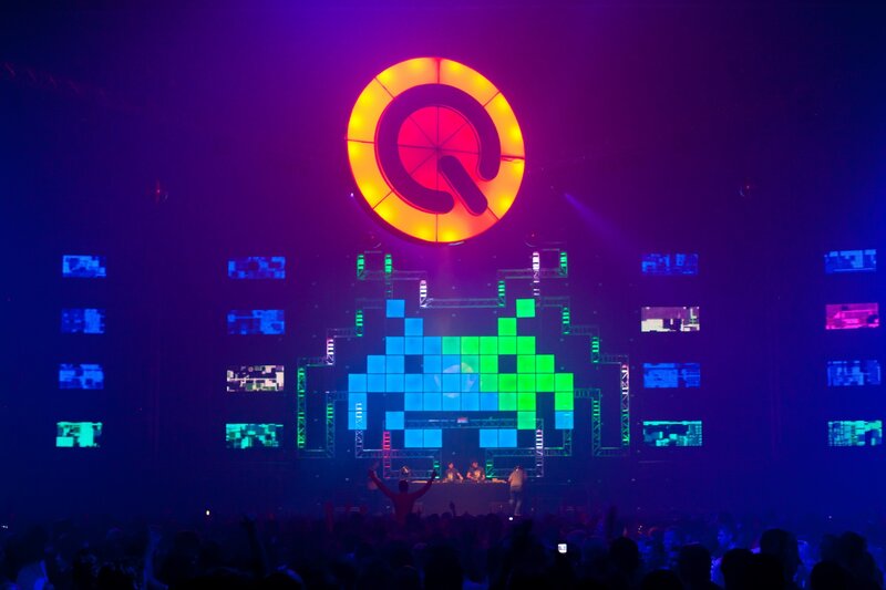Q-dance stage at a music festival