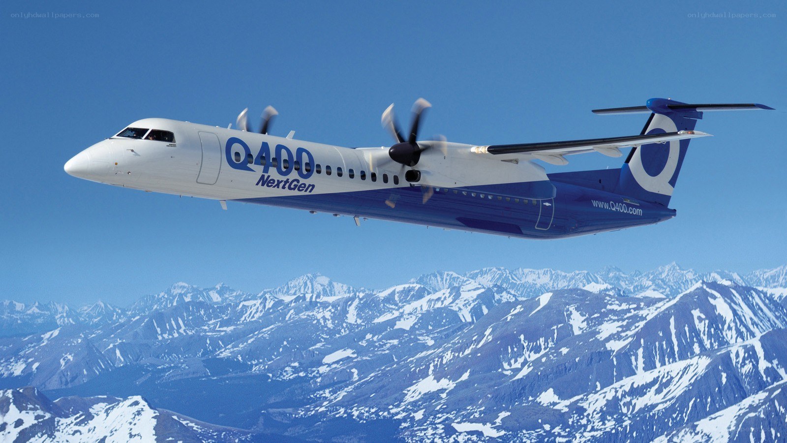 Q400 NextGen aircraft in flight