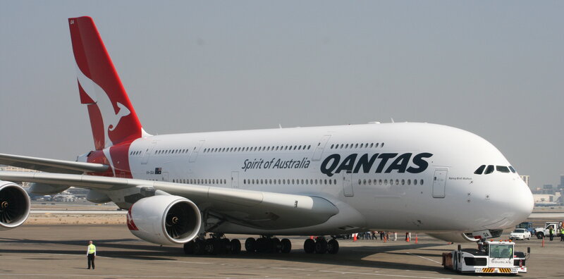 Qantas Airbus A380 on tarmac