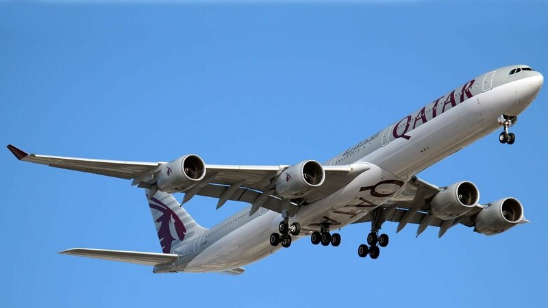 Qatar Airways Airplane — Blue, Clear