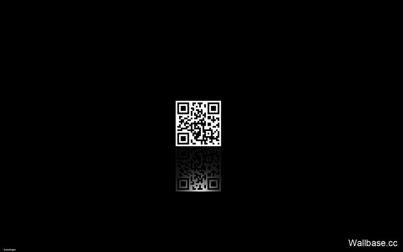 QR code on black background