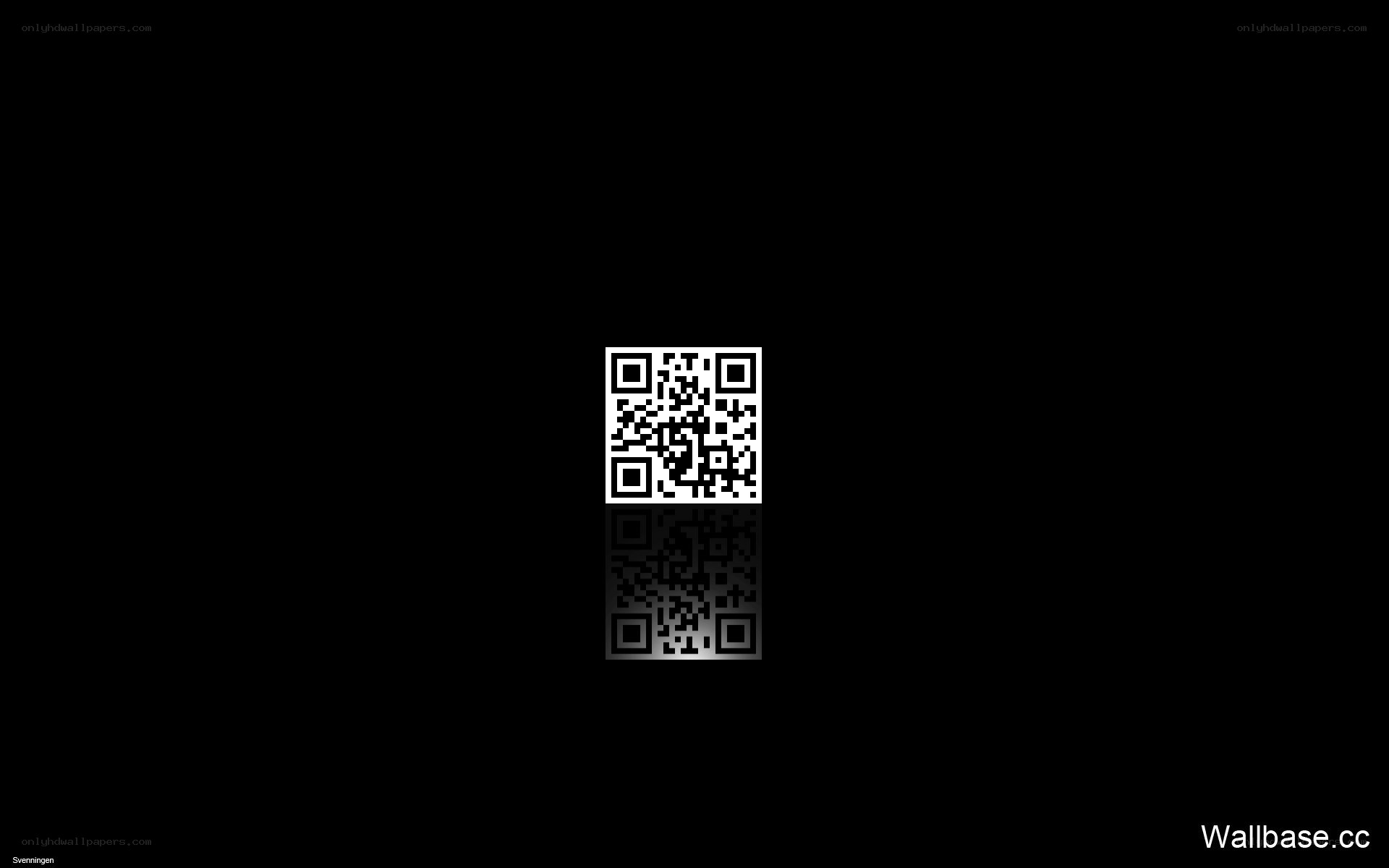 QR code on black background