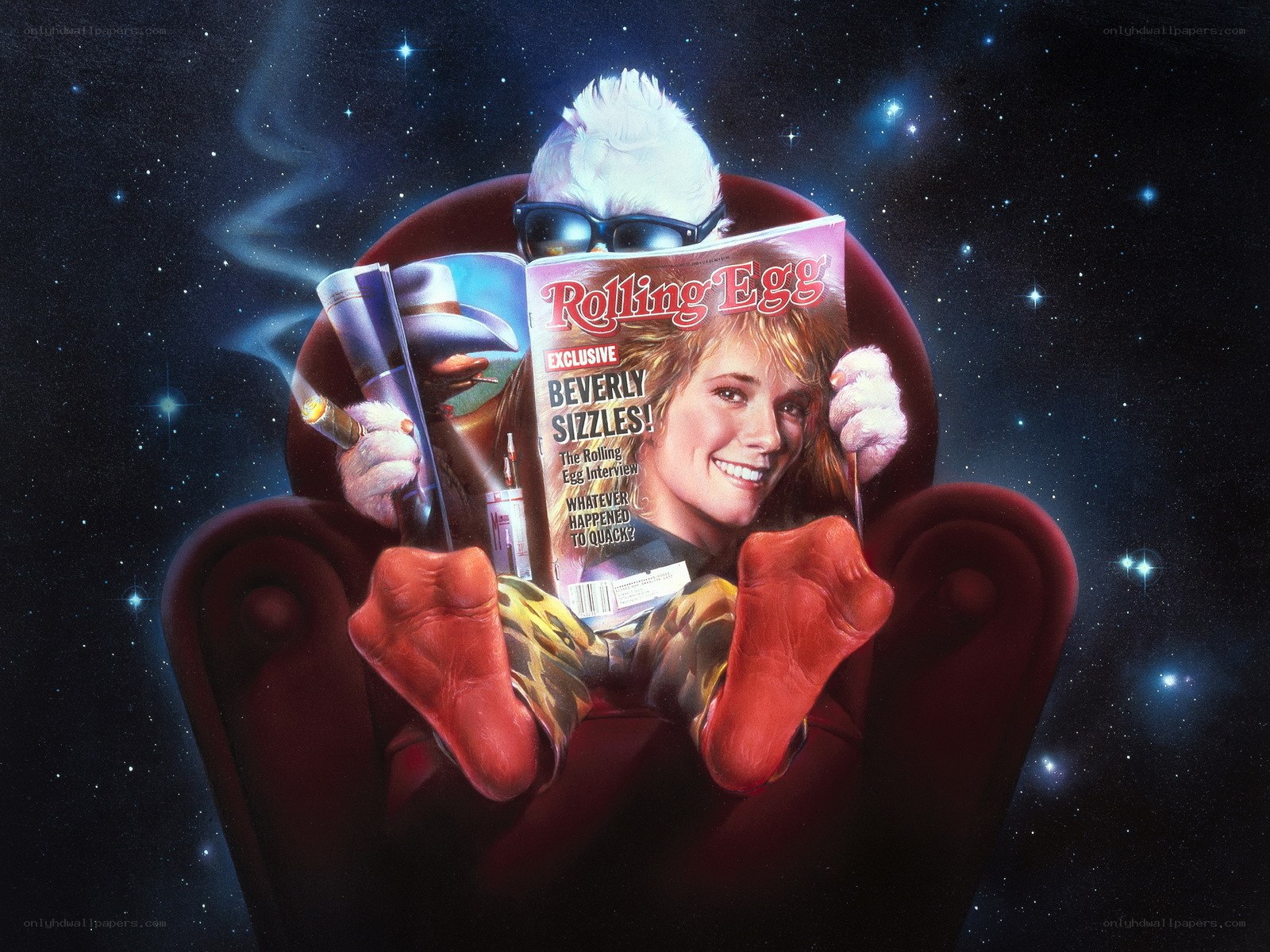 Quack reading Rolling Stone