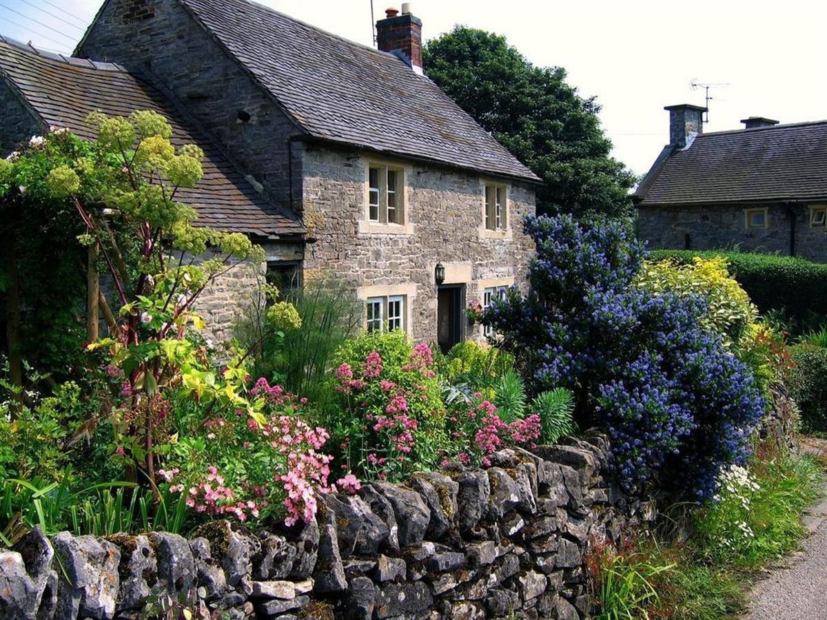 quaint stone cottage in village