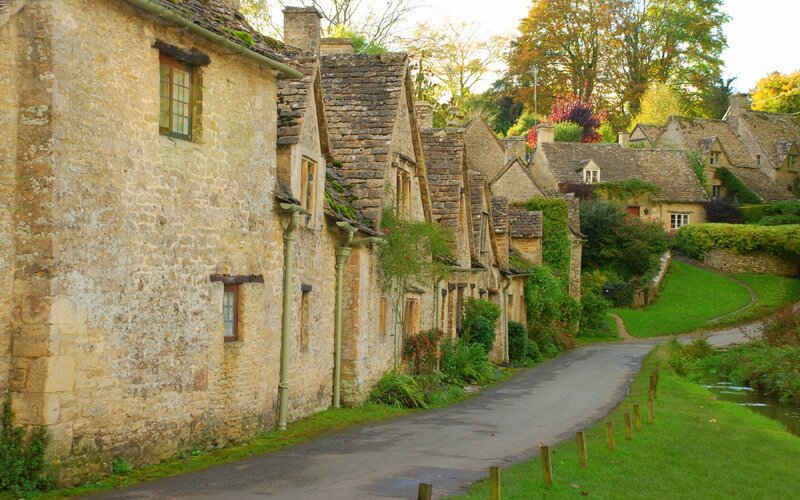 Quaint stone village street