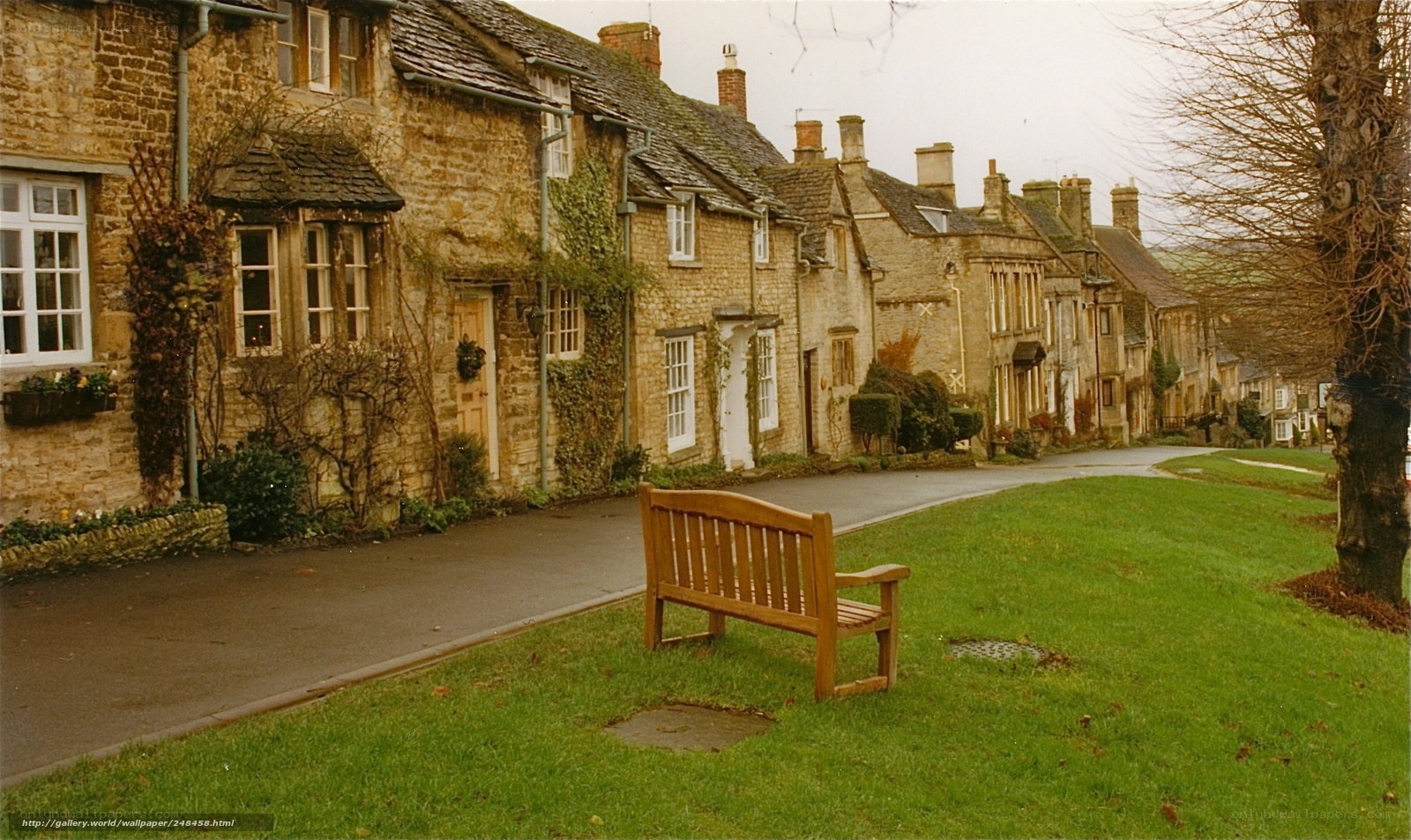 Quaint stone village street