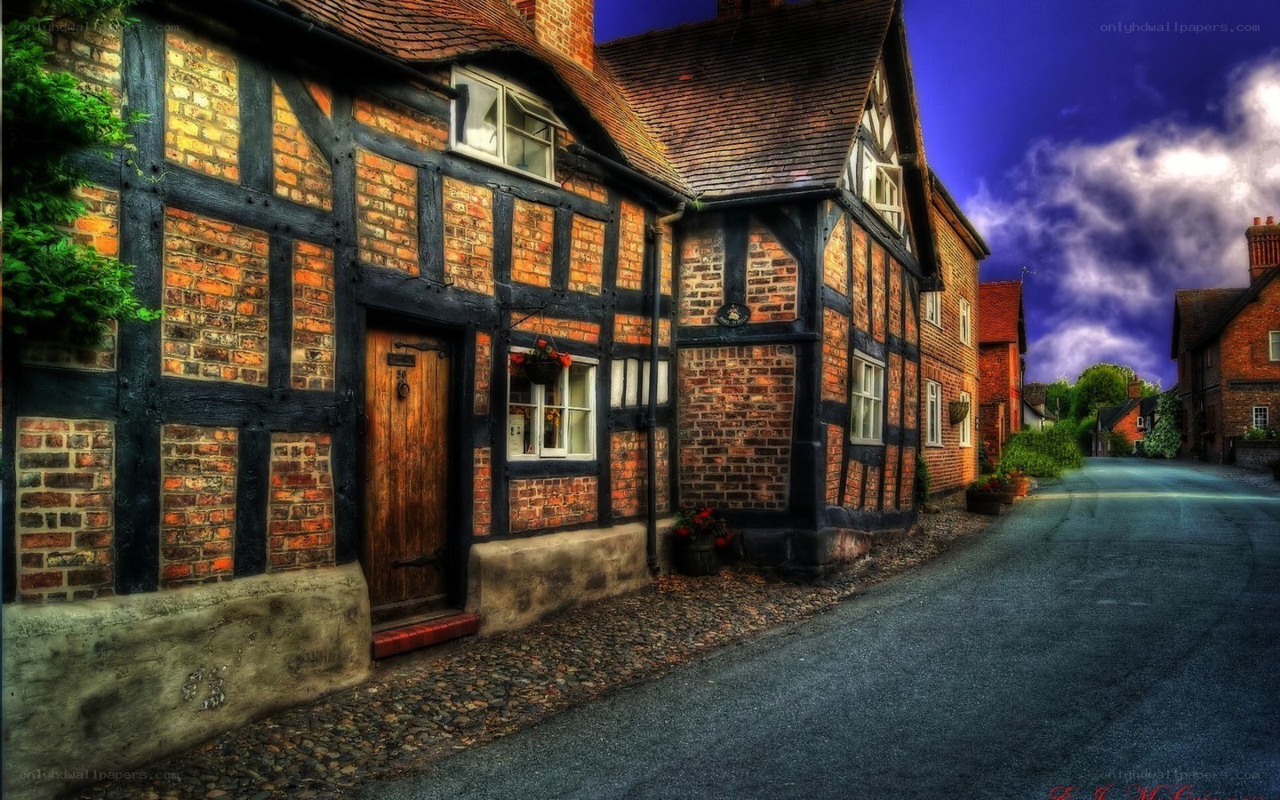 quaint timber-framed village street
