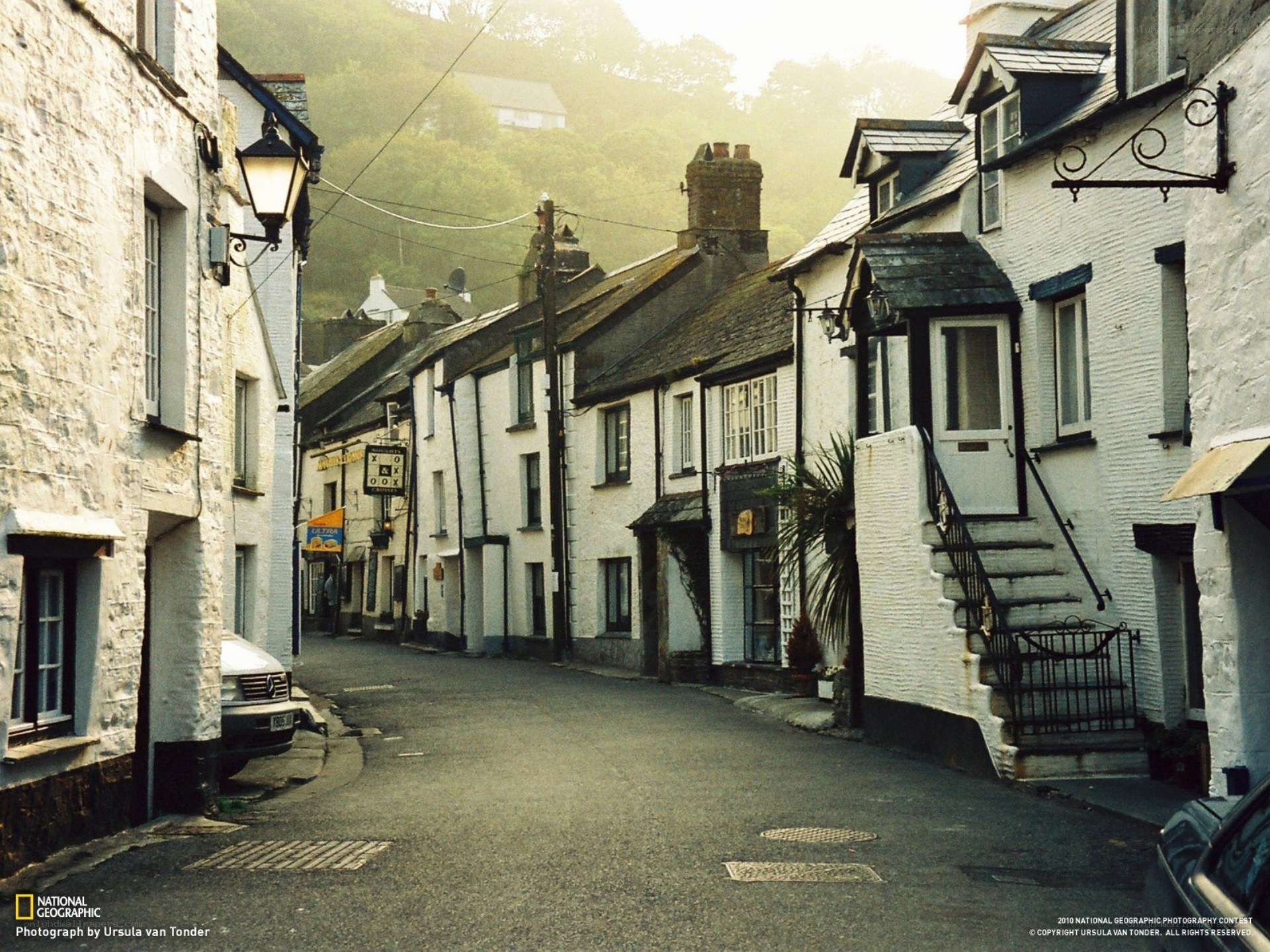Quaint village street in Cornwall