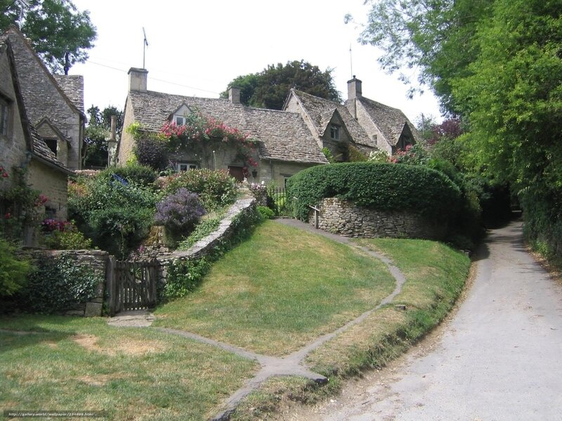 Quaint village with stone cottages