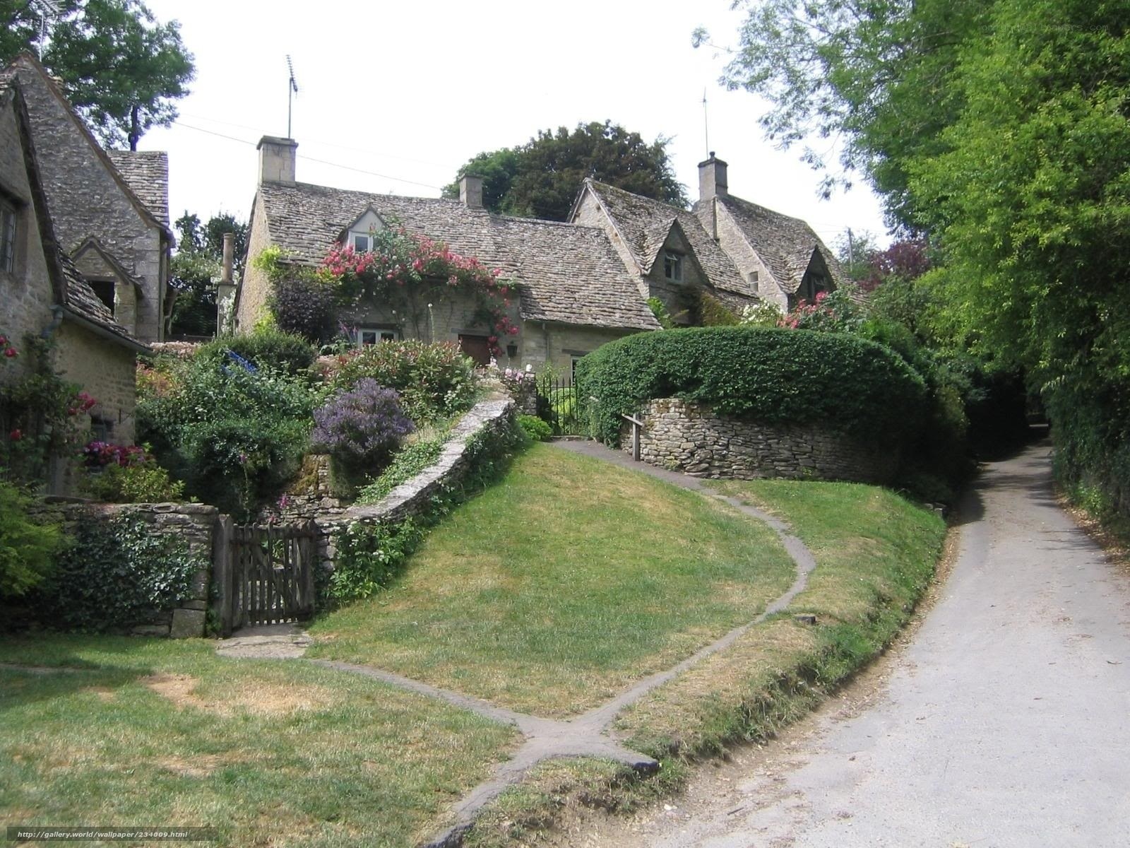 Quaint village with stone cottages