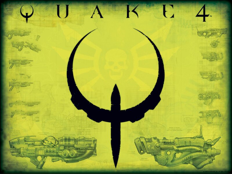 Quake 4 Logo and Weapons — Yellow, Dark