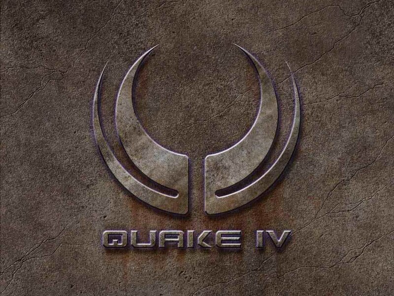 Quake IV logo on stone