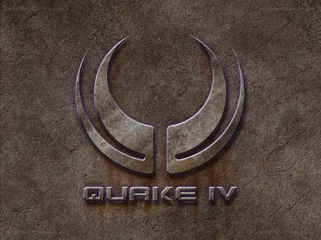 Quake IV logo on stone