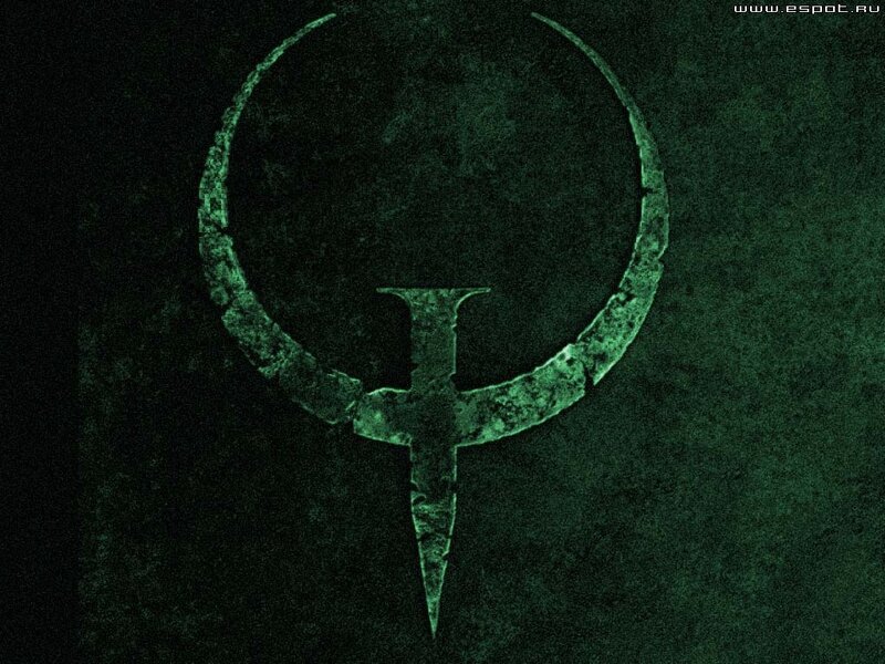 Quake logo on dark background