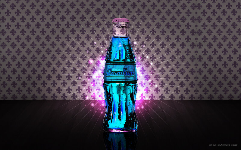 Quantum Cola bottle glowing