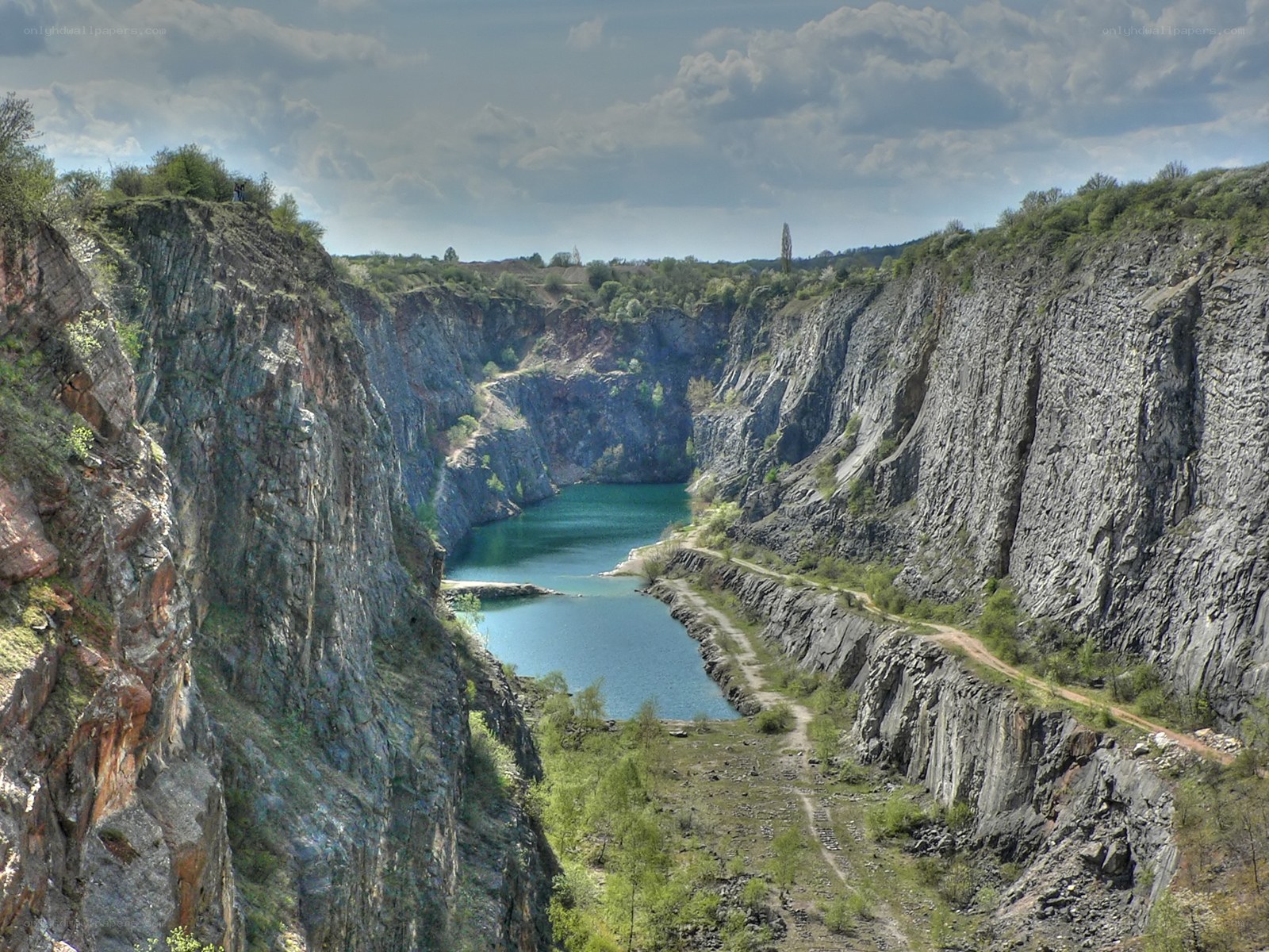 quarry lake with steep cliffs