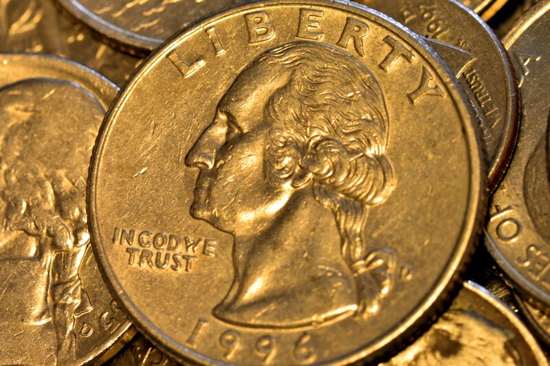Quarter Coin with George Washington