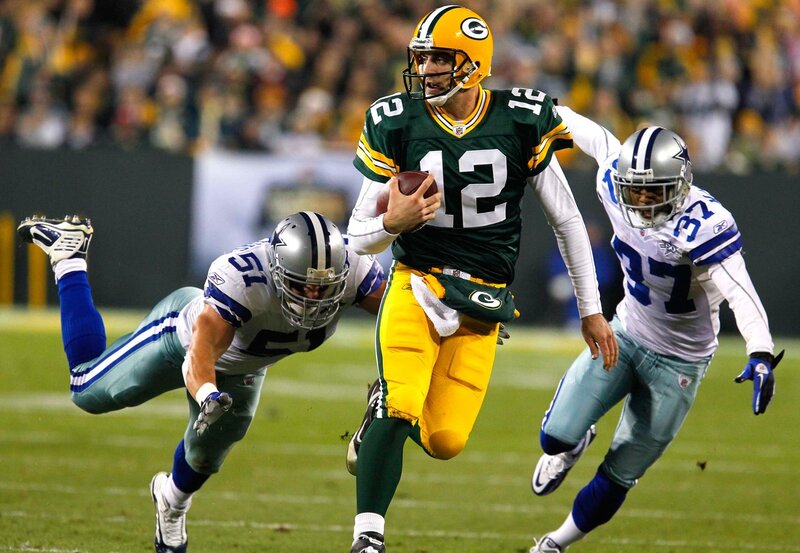 Quarterback Running with Ball — Green