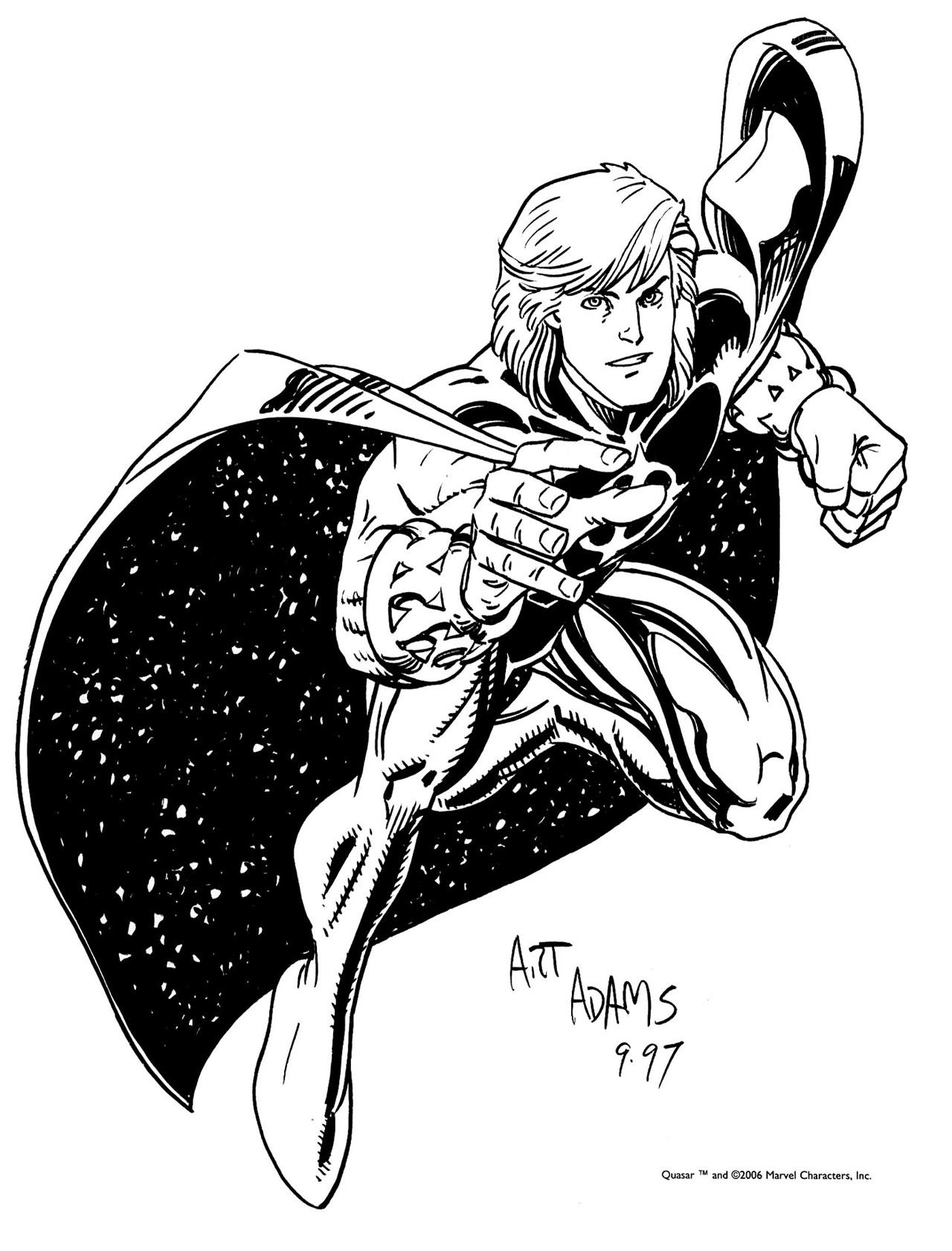 Quasar comic book illustration