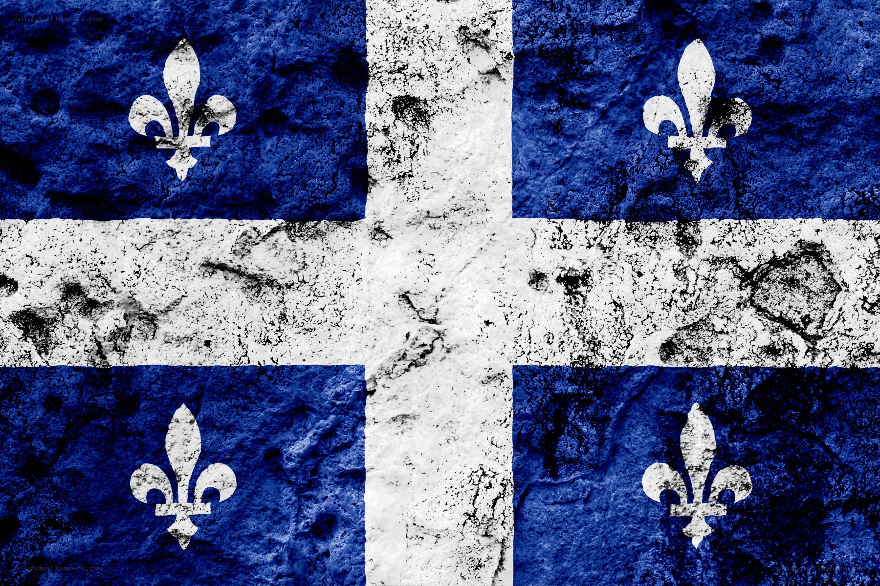 Quebec flag on textured surface