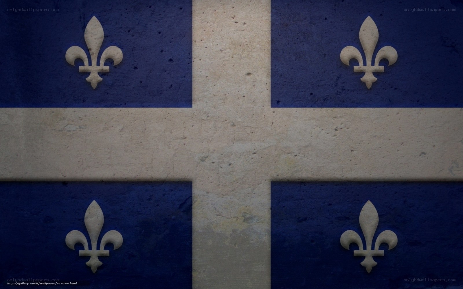 Quebec flag on textured wall