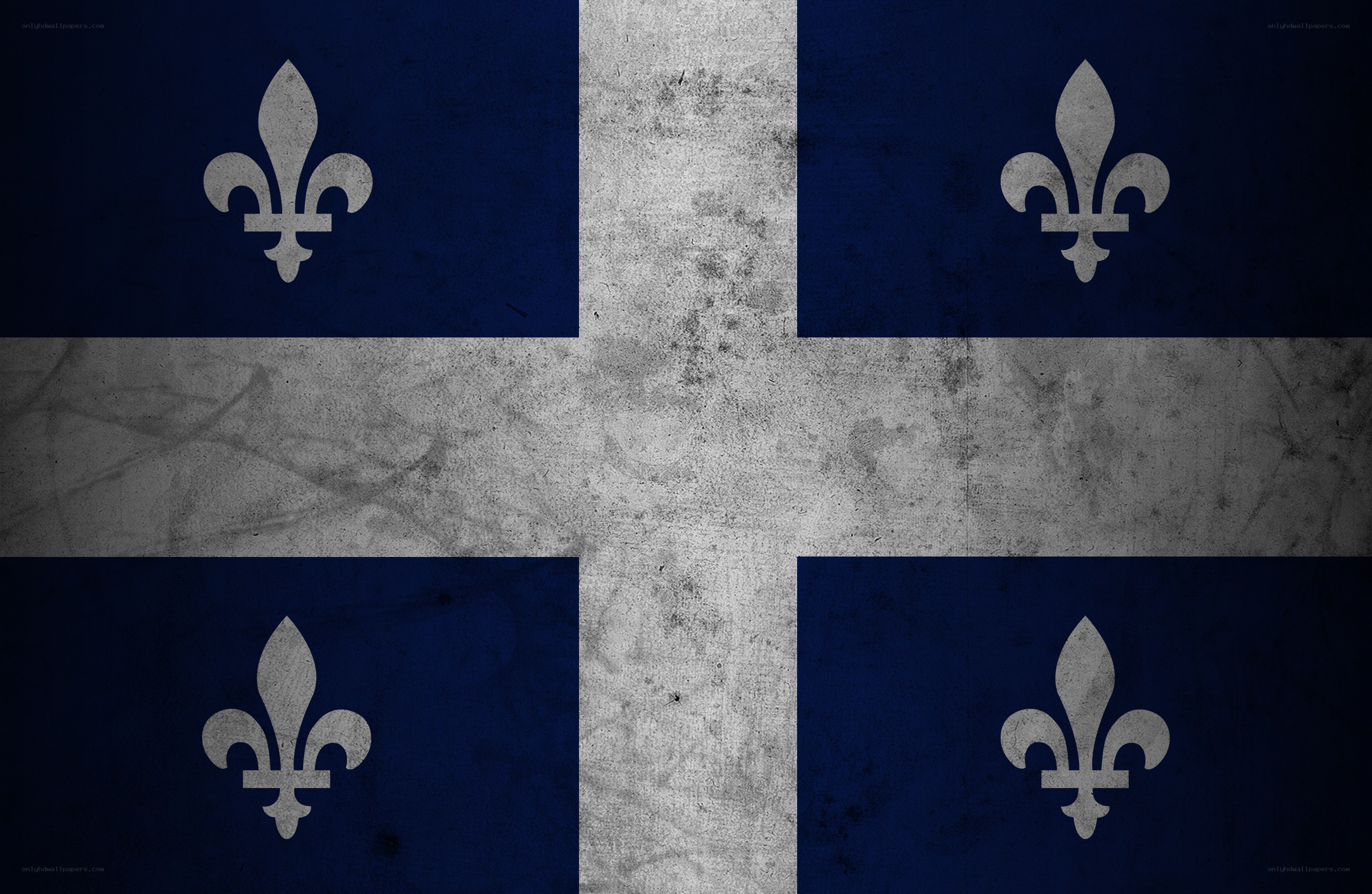 Quebec flag with distressed texture