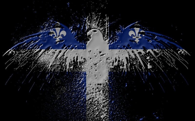 Quebec flag with eagle design