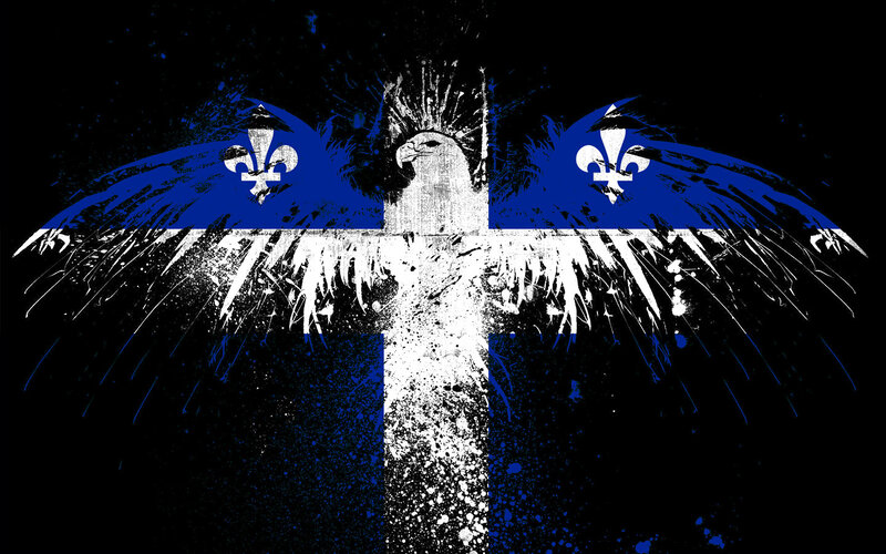 Quebec flag with eagle design