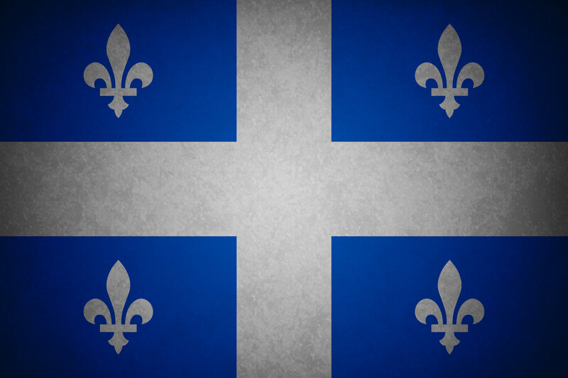 Quebec flag with fleur-de-lis