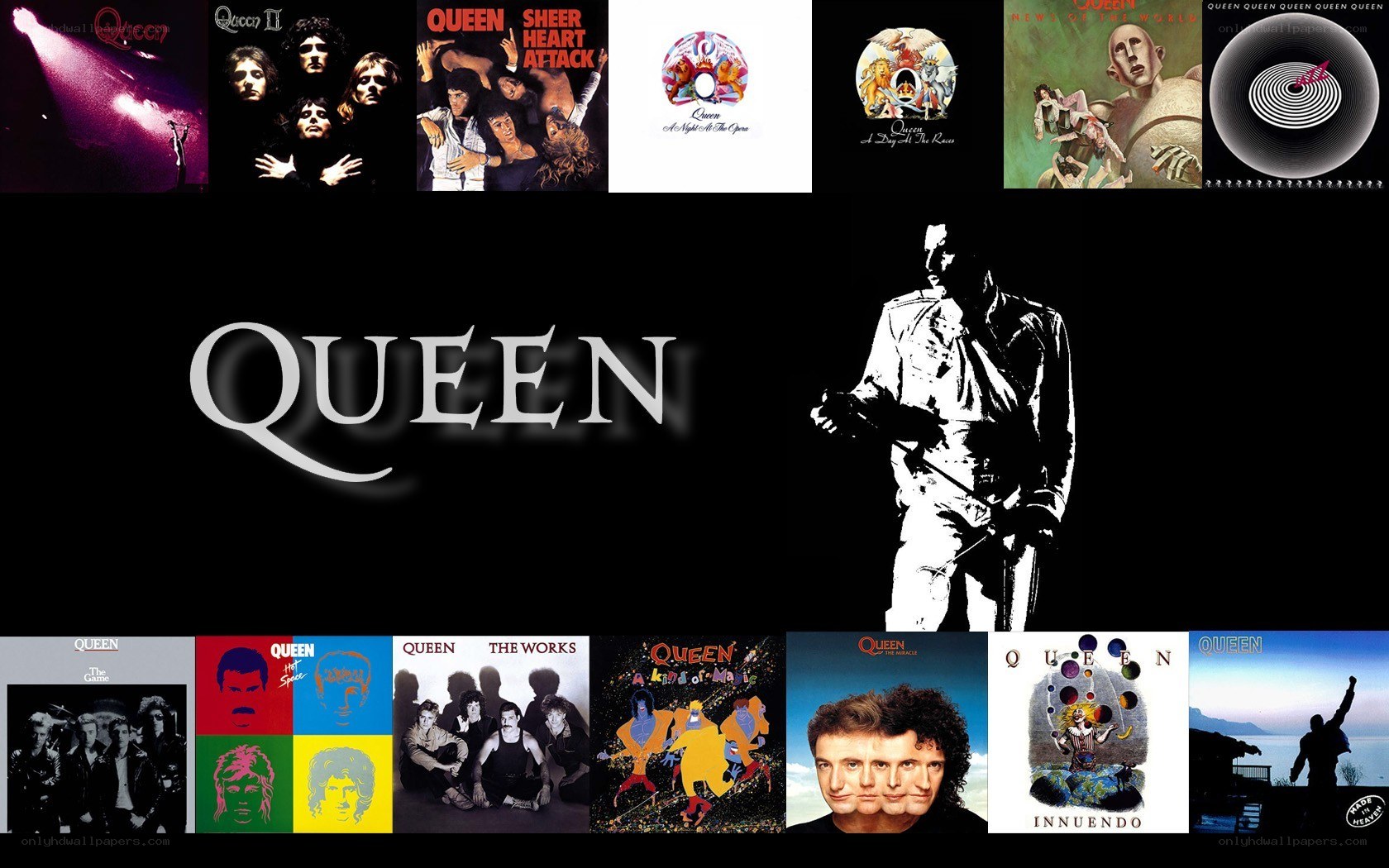 Queen album covers collage