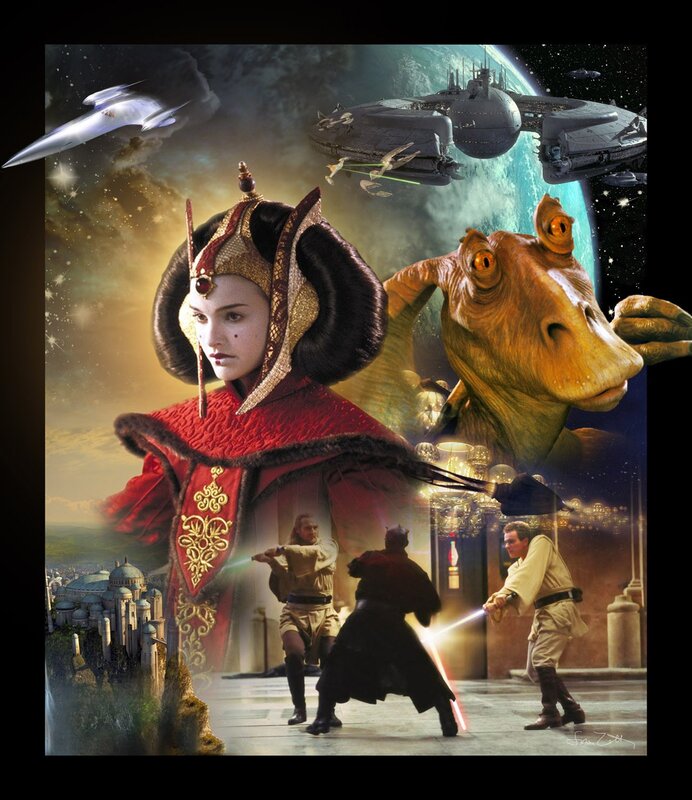 Queen Amidala and Jar Jar Binks
