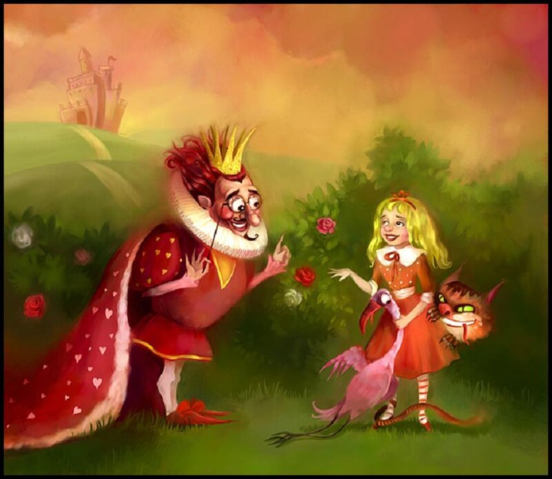 Queen and Girl in Garden
