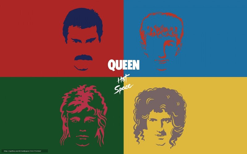 Queen Band Members — Red, Vibrant, Illustration