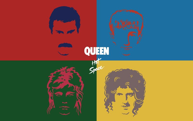 Queen Band Members — Red, Vibrant