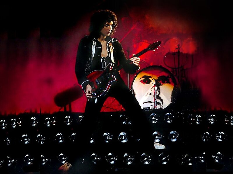 Queen guitarist on stage