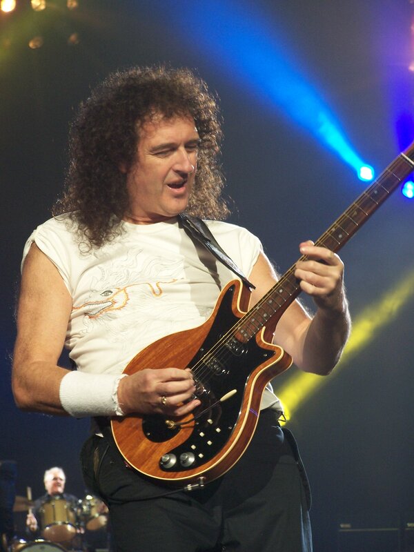 Queen guitarist performing on stage