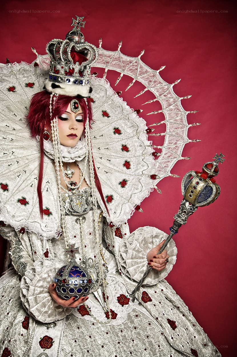 queen in elaborate costume
