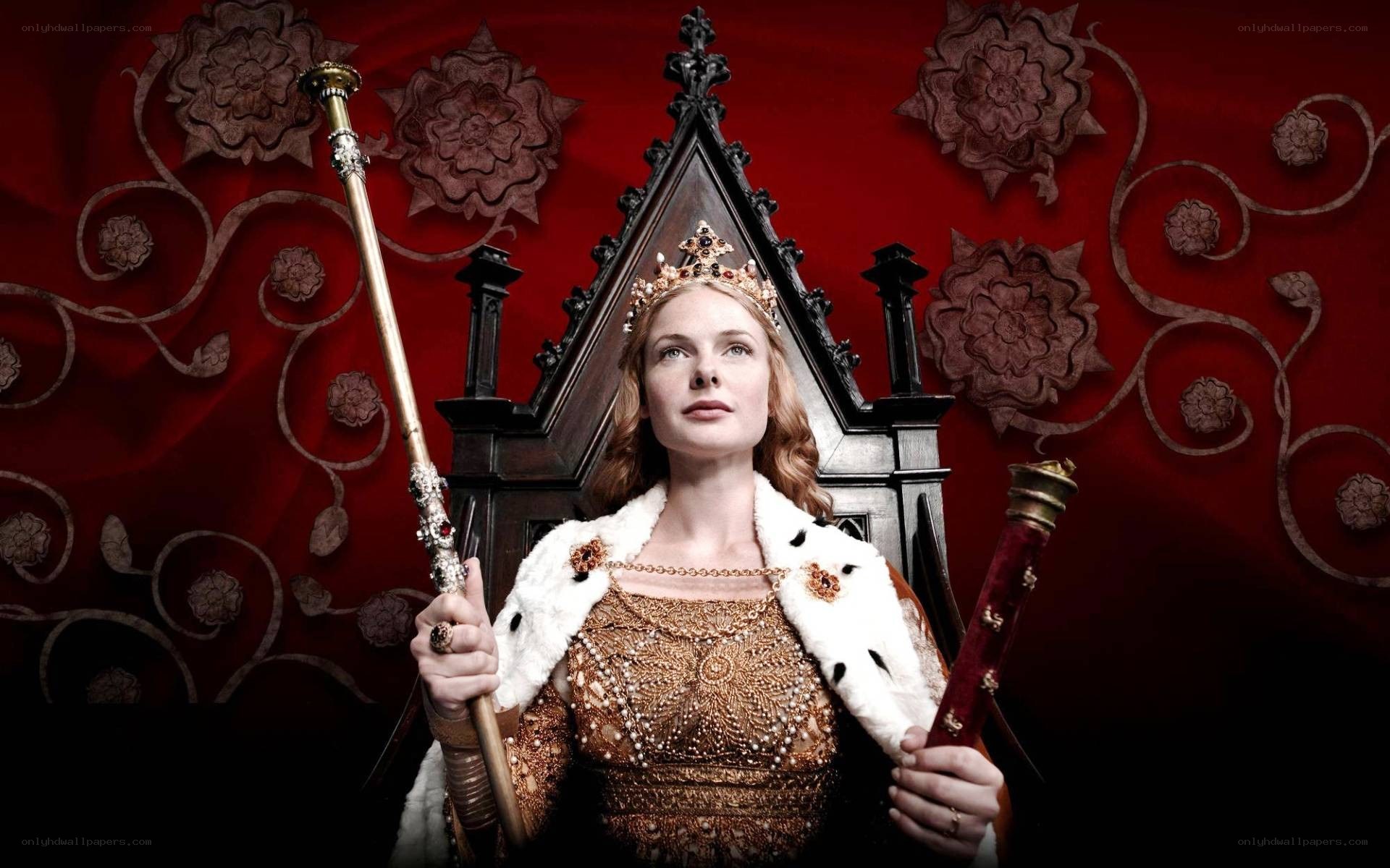 Queen in regal attire