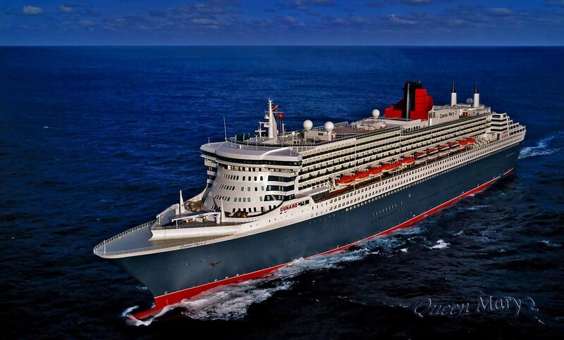 Queen Mary 2 Cruise Ship — Blue